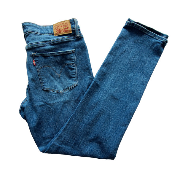 Levi Embordered Mid Rise Skinny Jeans Size 33 - Picture 2 of 6